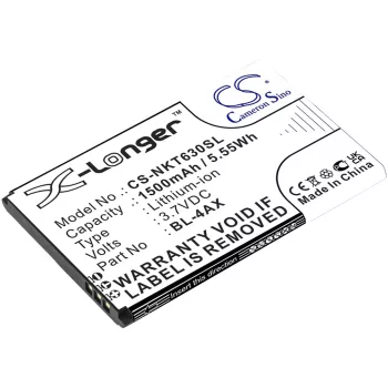   Nokia BL-4XL helyettesítő mobiltelefon akkumulátor (Li-Ion, 3.7V, 1500mAh / 5.55Wh) - Utángyártott
