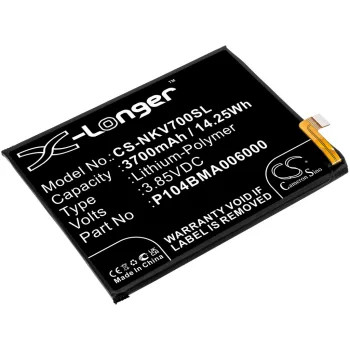   Nokia P104BMA006000 helyettesítő mobiltelefon akkumulátor (Li-Polymer, 3.85V, 3700mAh / 14.25Wh) - Utángyártott