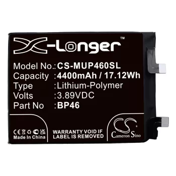   Xiaomi BP46 helyettesítő mobiltelefon akkumulátor (Li-Polymer, 3.89V, 4400mAh / 17.12Wh) - Utángyártott