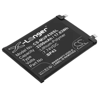   Xiaomi BP43 helyettesítő mobiltelefon akkumulátor (Li-Polymer, 7.74V, 2200mAh / 17.03Wh) - Utángyártott