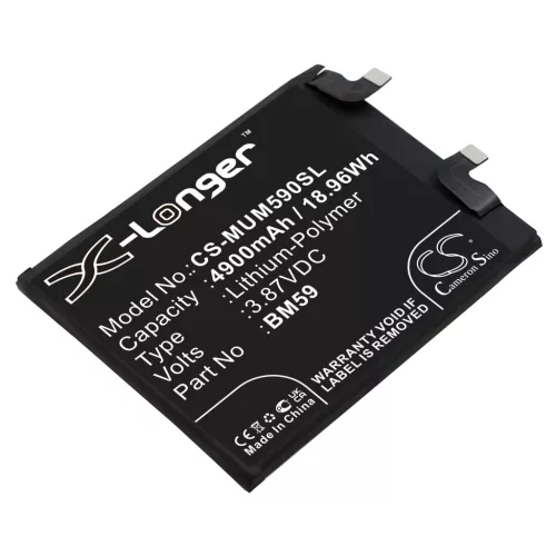 Xiaomi BM59 helyettesítő mobiltelefon akkumulátor (Li-Polymer, 3.87V, 4900mAh / 18.96Wh) - Utángyártott