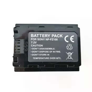   Sony NP-FZ100 helyettesítő fényképezőgép akkumulátor (Li-Polymer, 7.2V, 1600mAh / 11.52Wh) - Utángyártott