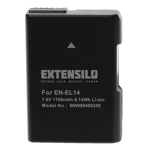 Nikon EN-EL14 helyettesítő fényképezőgép akkumulátor (Li-Ion, 7.4V, 1100mAh / 8.14Wh) - Utángyártott