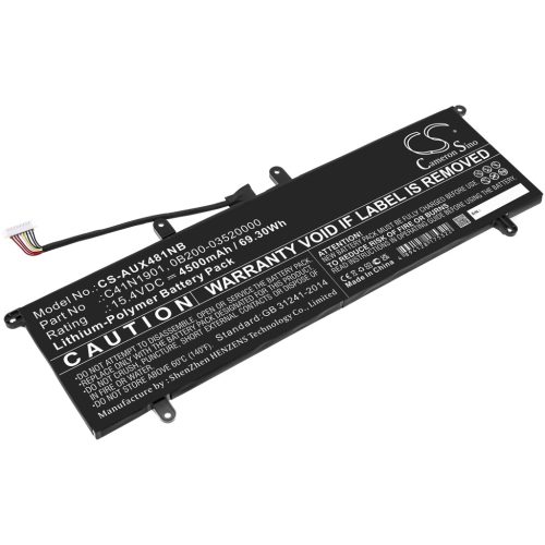 Asus C41N1901 helyettesítő laptop akkumulátor (Li-Polymer, 15.4V, 4500mAh / 69.30Wh) - Utángyártott