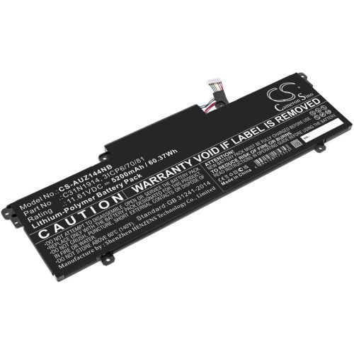 Asus C31N1914 helyettesítő laptop akkumulátor (Li-Polymer, 11.61V, 5200mAh / 60.37Wh) - Utángyártott