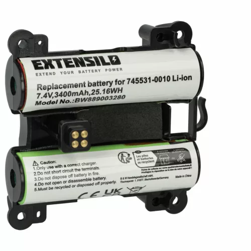 Bose 745531-0010 helyettesítő hangszóró akkumulátor (Li-Ion, 7.4V, 3400mAh / 25.16Wh) - Utángyártott