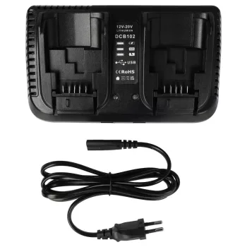   Dewalt DCB112, DCB120 akkumulátorokhoz szerszámgép akkumulátor dupla töltőállomás (240V) - Utángyártott