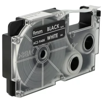   Casio XR-9ABK, XR-9ABK1 helyettesítő címkeszalag ( alapon Fekete) - Utángyártott