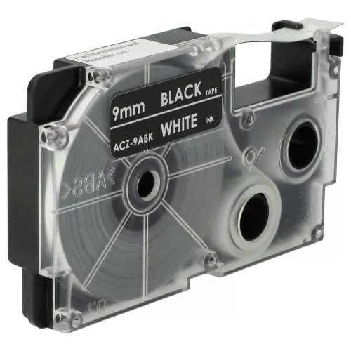 Casio XR-9ABK, XR-9ABK1 helyettesítő címkeszalag ( alapon Fekete) - Utángyártott