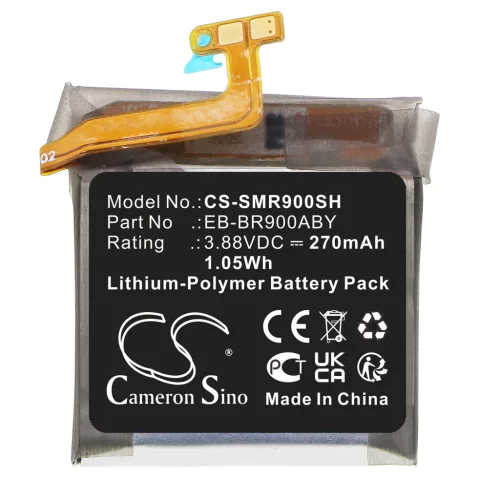 Samsung GH43-05112A helyettesítő okosóra akkumulátor (Li-Polymer, 3.88V, 270mAh / 1.05Wh) - Utángyártott