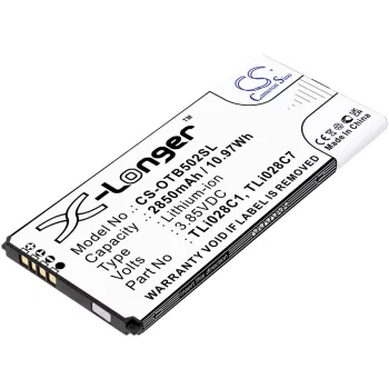   Alcatel TLi028C7 helyettesítő mobiltelefon akkumulátor (Li-Ion, 3.85V, 2850mAh / 10.97Wh) - Utángyártott