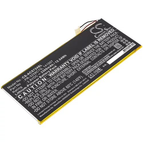 Acer PR-3258C7G helyettesítő tablet akkumulátor (Li-Polymer, 3.8V, 3300mAh / 12.54Wh) - Utángyártott