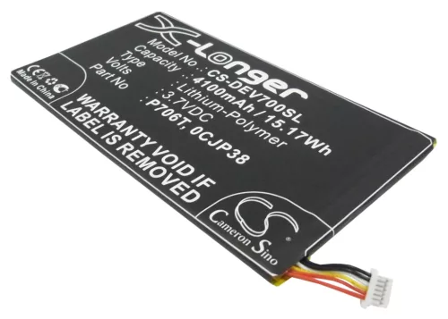 DELL 0YMXOW, P706T helyettesítő tablet akkumulátor (Li-Polymer, 3.7V, 4100mAH / 15.17Wh) - Utángyártott