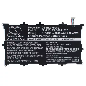   LG EAC62418201 helyettesítő tablet akkumulátor (Li-Polymer, 3.8V, 8000mAh / 30.40Wh) - Utángyártott