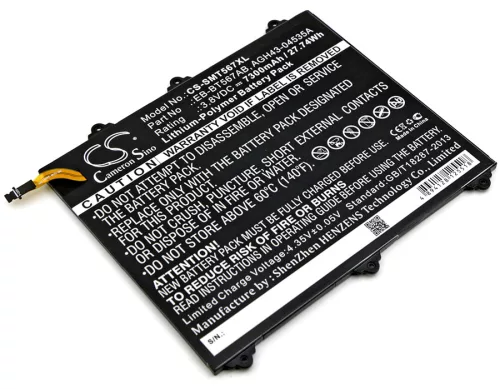 Samsung GH43-04535A helyettesítő tablet akkumulátor (Li-Polymer, 3.8V, 7300mAh / 27.74Wh) - Utángyártott