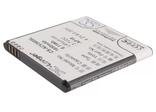 Acer AP18 helyettesítő mobiltelefon akkumulátor (Li-ion, 3.7V, 1650mAh / 6.11Wh) - Utángyártott