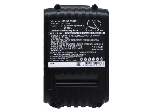 DeWalt DCB612 helyettesítő szerszámgép akkumulátor (Li-ion, 18.0V, 108.00Wh / 6000mAh) - Utángyártott