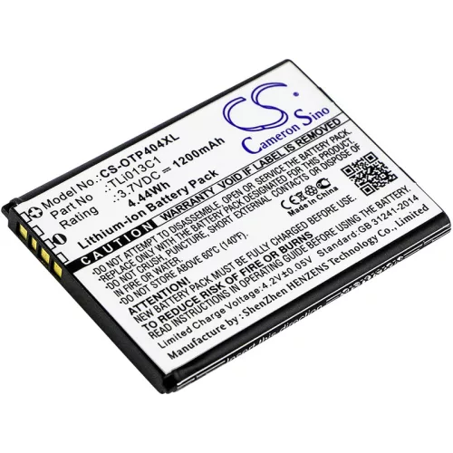 Alcatel TLi013C1 helyettesítő mobiltelefon akkumulátor (Li-ion, 3.7V, 4.44Wh / 1200mAh) - Utángyártott