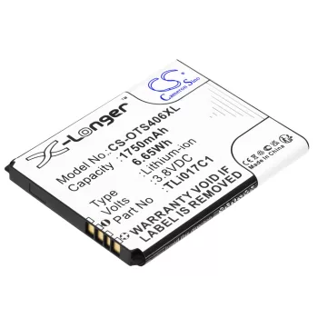   Alcatel TLi017D1 helyettesítő mobiltelefon akkumulátor (Li-ion, 3.8V, 6.65Wh / 1750mAh) - Utángyártott
