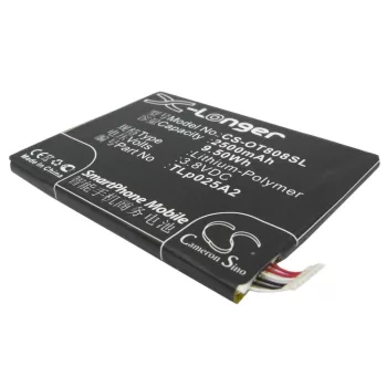   Alcatel TLp025A4 helyettesítő mobiltelefon akkumulátor (Li-Polymer, 3.8V, 9.50Wh / 2500mAh) - Utángyártott