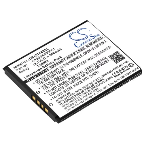 Alcatel TB-04BA helyettesítő mobiltelefon akkumulátor (Li-ion, 3.7V, 2.96Wh / 800mAh) - Utángyártott