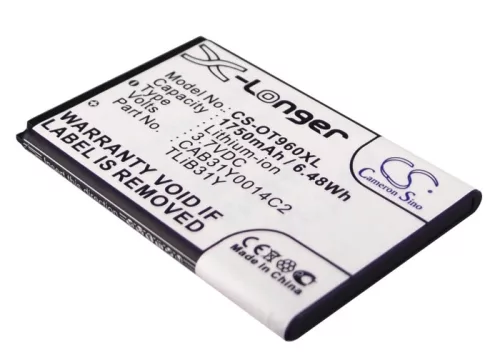 Alcatel TLiB31Y helyettesítő mobiltelefon akkumulátor (Li-ion, 3.7V, 6.48Wh / 1750mAh) - Utángyártott