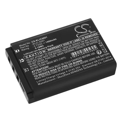 Sanyo DB-L50, DB-L50AU, NVP-D7 helyettesítő akkumulátor (Li-ion, 3.7V, 5.18Wh / 1400mAh) - Utángyártott