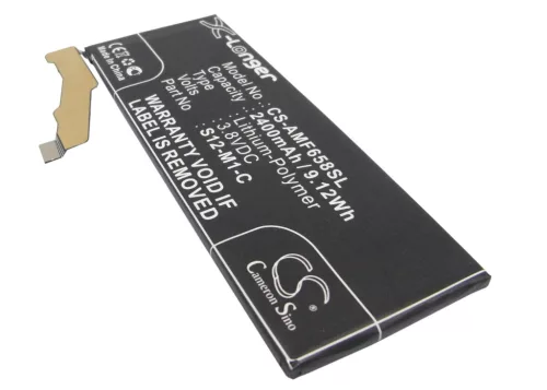 Amazon S12-M1-C helyettesítő mobiltelefon akkumulátor (Li-Polymer, 3.8V, 9.12Wh / 2400mAh) - Utángyártott