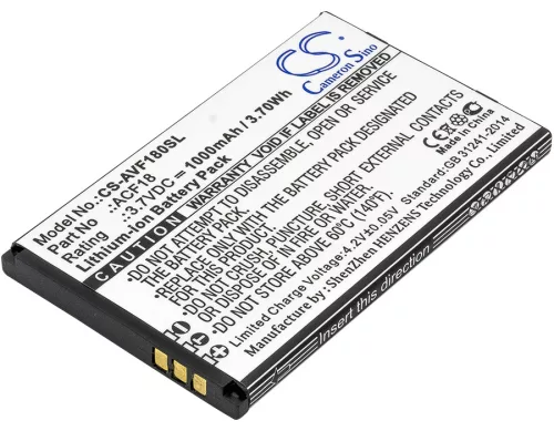 Archos ACF18V2 helyettesítő mobiltelefon akkumulátor (Li-ion, 3.7V, 3.70Wh / 1000mAh) - Utángyártott