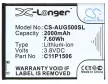 Asus C11P1506 helyettesítő mobiltelefon akkumulátor (Li-ion, 3.8V, 7.60Wh / 2000mAh) - Utángyártott