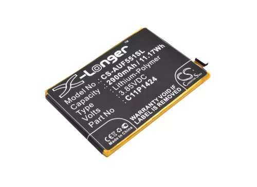 Asus C11P1424 helyettesítő mobiltelefon akkumulátor (Li-Polymer, 3.85V, 11.17Wh / 2900mAh) - Utángyártott