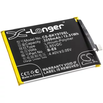   BBK B-E8 helyettesítő mobiltelefon akkumulátor (Li-Polymer, 3.85V, 12.51Wh / 3250mAh) - Utángyártott