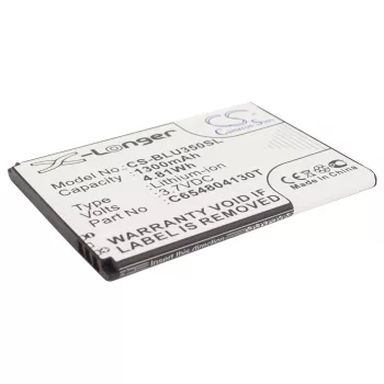   BLU C654804130T helyettesítő mobiltelefon akkumulátor (Li-ion, 3.7V, 4.81Wh / 1300mAH) - Utángyártott