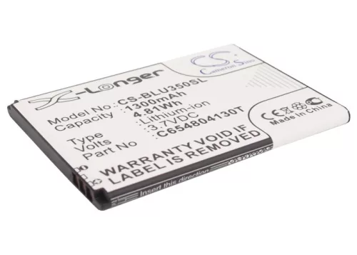 BLU C654804130T helyettesítő mobiltelefon akkumulátor (Li-ion, 3.7V, 4.81Wh / 1300mAH) - Utángyártott