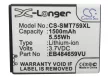 Samsung TH1B825AS/5-B helyettesítő mobiltelefon akkumulátor (Li-ion, 3.7V, 5.55Wh / 1500mAh) - Utángyártott
