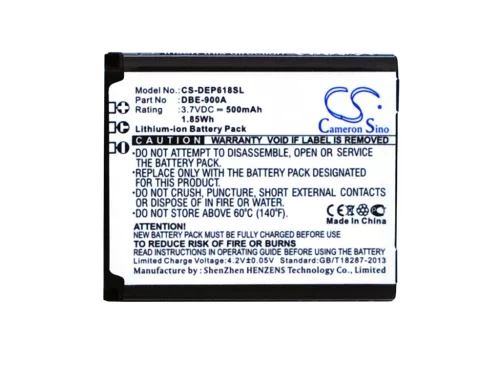 Doro DBE-900A helyettesítő mobiltelefon akkumulátor (Li-ion, 3.7V, 1.85Wh / 500mAh) - Utángyártott