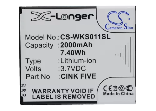 Micromax Canvas S9101 készülékhez mobiltelefon akkumulátor (Li-ion, 3.7V, 7.40Wh / 2000mAh) - Utángyártott