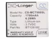 Mobistel BTY26182Mobistel/STD helyettesítő mobiltelefon akkumulátor (Li-ion, 3.7V, 6.29Wh / 1700mAh) - Utángyártott