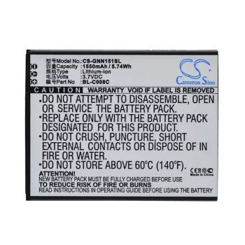   GIONEE BL-C008C helyettesítő mobiltelefon akkumulátor (Li-ion, 3.7V, 5.74Wh / 1550mAh) - Utángyártott