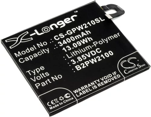 Google B2PW2100 helyettesítő mobiltelefon akkumulátor (Li-Polymer, 3.85V, 13.09Wh / 3400mAh) - Utángyártott
