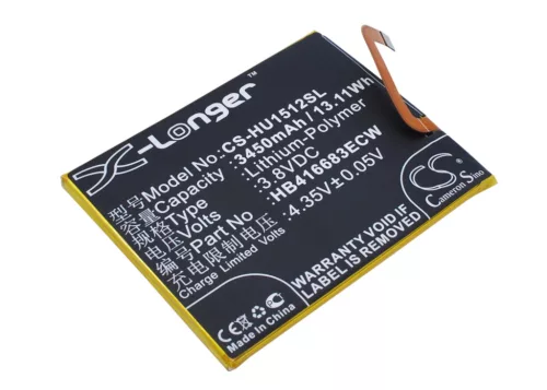 Google HB416683ECW helyettesítő mobiltelefon akkumulátor (Li-Polymer, 3.8V, 13.11Wh / 3450mAh) - Utángyártott