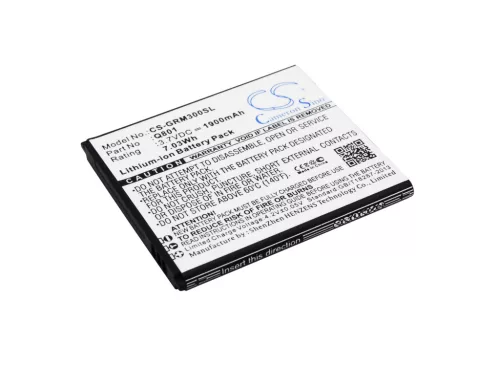 Green Orange Q801 helyettesítő mobiltelefon akkumulátor (Li-ion, 3.7V, 7.03Wh / 1900mAh) - Utángyártott