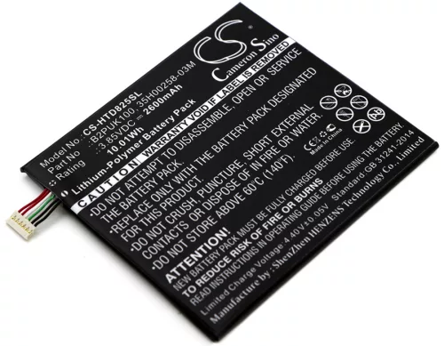 HTC B2PUK100 helyettesítő mobiltelefon akkumulátor (Li-Polymer, 3.85V, 10.01Wh / 2600mAh) - Utángyártott