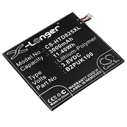 HTC B2PUK100 helyettesítő mobiltelefon akkumulátor (Li-Polymer, 3.8V, 11.40Wh / 3000mAh) - Utángyártott