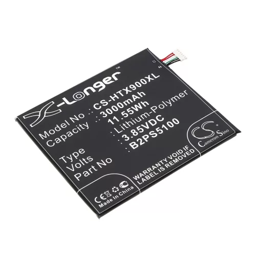 HTC B2PS5100 helyettesítő mobiltelefon akkumulátor (Li-Polymer, 3.85V, 11.55Wh / 3000mAh) - Utángyártott