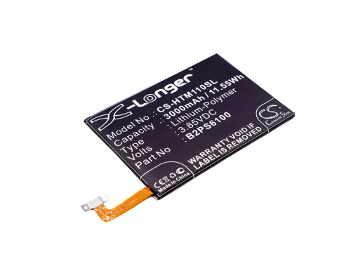 HTC B2PS6100 helyettesítő mobiltelefon akkumulátor (Li-Polymer, 3.85V, 11.55Wh / 3000mAh) - Utángyártott