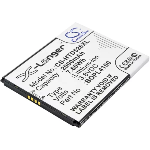 HTC HQ60331141000 helyettesítő mobiltelefon akkumulátor (Li-ion, 3.8V, 7.60Wh / 2000mAh) - Utángyártott