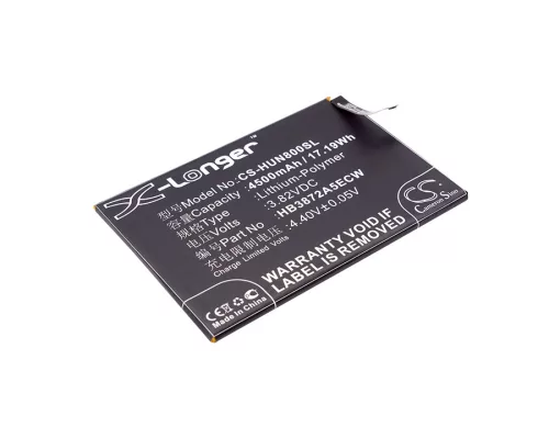 Huawei HB3872A5ECW helyettesítő mobiltelefon akkumulátor (Li-Polymer, 3.82V, 17.19Wh / 4500mAh) - Utángyártott