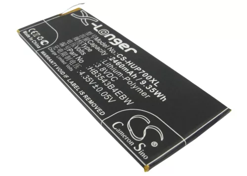 Huawei HB3543B4EBW helyettesítő mobiltelefon akkumulátor (Li-Polymer, 3.8V, 9.35Wh / 2460mAh) - Utángyártott