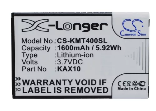 KAZAM KAX40 helyettesítő mobiltelefon akkumulátor (Li-ion, 3.7V, 5.92Wh / 1600mAh) - Utángyártott